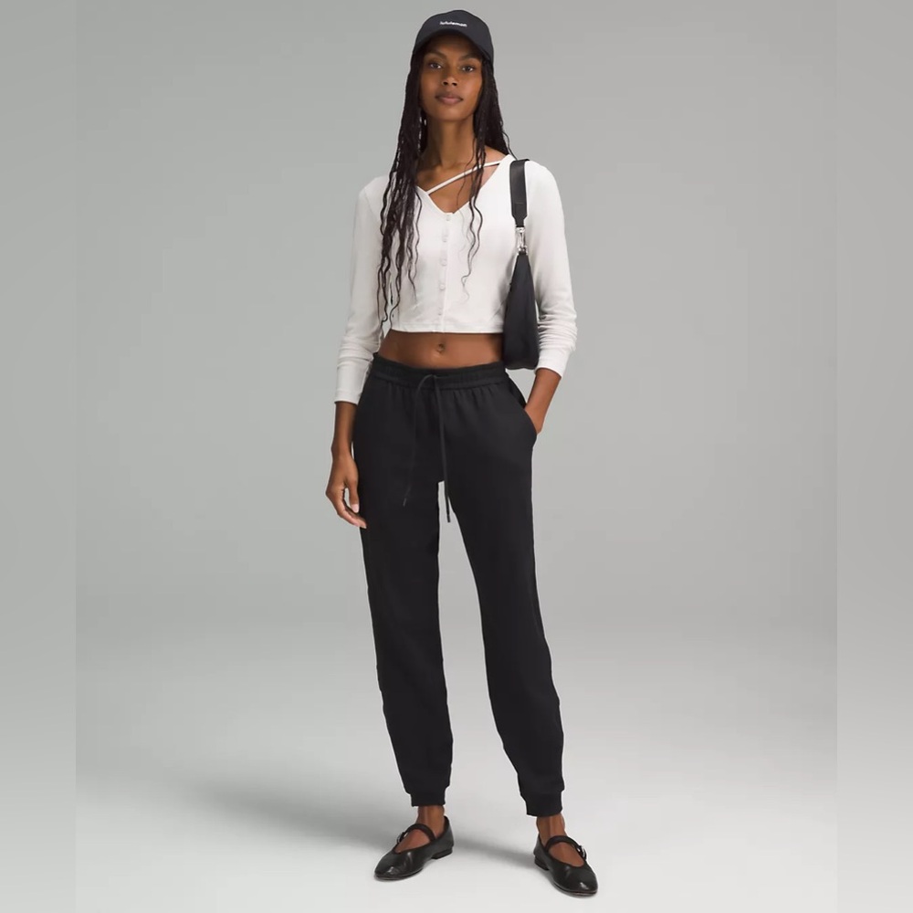 NWT Lululemon Soft Jersey Classic-Fit Mid-Rise Jogger Black Sz 8